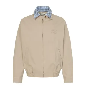 Reps Miu Outerwear Red Silk Twill Fabric Understated Luxury Patch