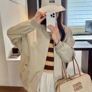 Reps Super Clone Miu Coat Red Embroidery