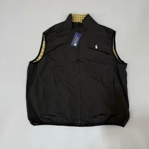 Luxury Designer Ralph Lauren Vest Red Nylon Side Pockets Zippered Pocket