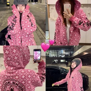 High Quality AAA Chrome Hearts Outerwear Pink Cotton Pure Jacquard Autumn