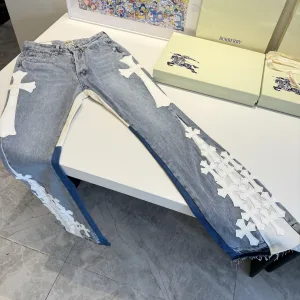 Reps Chrome Hearts Jeans Red Cotton Pure Denim Patch