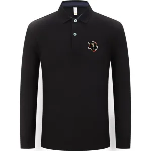 Designer Aaa Dior Cotton Long-Sleeved Polo Shirt For Autumn