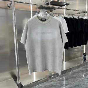 Designer AAA Balenciaga Short-Sleeved T-Shirt Ash Silk Embroidery