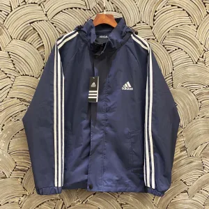 Designer Adidas Outerwear Blue Oxford Cloth
