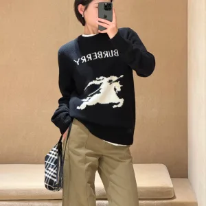 High Quality Burberry Sweater Red Jacquard