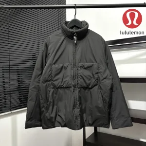 Luxury Reps Lululemon Shirts Red Cotton Silk Feather Down Polyester Nylon Lace Soft And Smooth Winter 3D Cutting Embroidery Patch Zippered Pocket