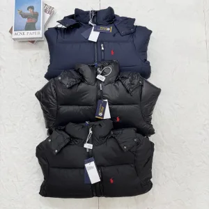 Reps Ralph Lauren Jacket Red Duck Down Nylon Fleece Winter Embroidery
