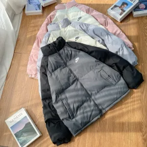 High Quality Nike Coat Red Cotton Down Winter Patch