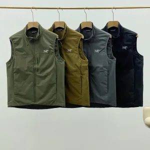 AAA Archaeopteryx Vest Red Cotton Down Fleece Suitable For All Seasons Slim Fit Zippered Pocket