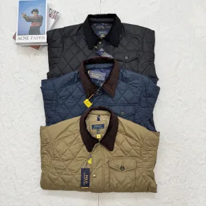 Luxury Ralph Lauren Outerwear Red Eva Cotton Wool Down Plush Autumn Winter And Quilted Pattern