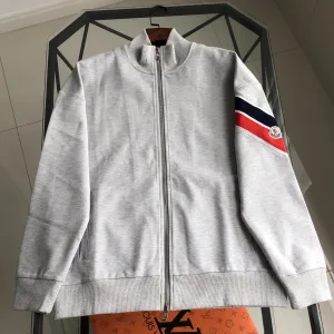 Designer Super Clone Moncler Coat Blue Cotton Pure Embroidery Side Webbing