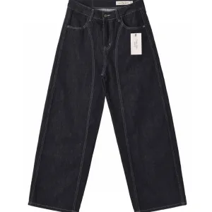 Designer Super Clone Calvin Klein Trousers Red Denim Retro Loose