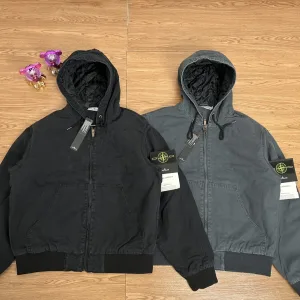 High Quality Stone Island Cotton-Padded Coat Red Cotton Down Ribbed Fabric Exquisite Workmanship Street Style Winter Early