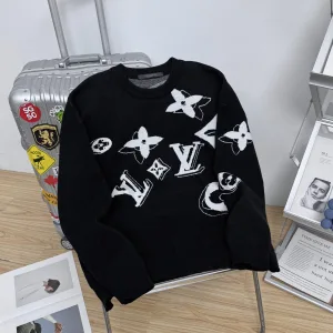 Reps High Quality Louis Vuitton Sweater Red Wool Jacquard