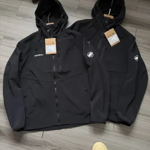 Designer Mammut Outerwear Black Softshell Fabric