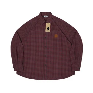 AAA Reps Carhartt Shirt Red Leather Patchwork Patch