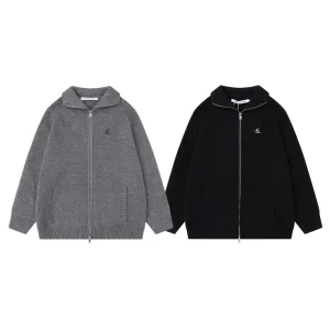 Super Clone Calvin Klein Coat Red Cotton Wool Blend Embroidery