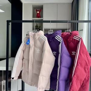 Reps Adidas Cotton-Padded Coat Red Down Waterproof Design High-Quality Materials Winter