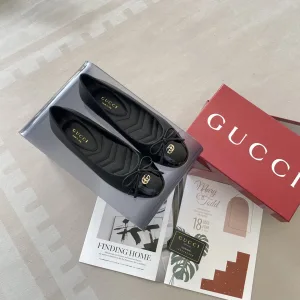 High Quality Luxury Gucci Ballet Shoes Genuine Leather Autumn Winter