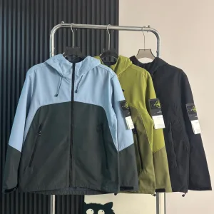 Reps Stone Island Jacket Red Exquisite Workmanship Street Style Functional Outdoor Patch