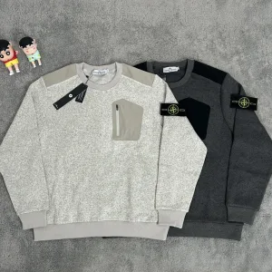 Reps High Quality Stone Island Hoodie Red Polyester Fleece Ribbed Fabric Exquisite Workmanship Street Style Autumn