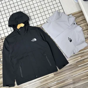 AAA Luxury The North Face Outerwear Red Simple Style Daily Commute Outdoor Windproof Spring Autumn Embroidery Multiple Splicing Cuffs