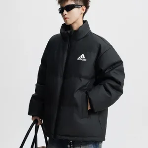 Designer Luxury Adidas Cotton-Padded Coat Red Cotton Feather Down Pu Leather