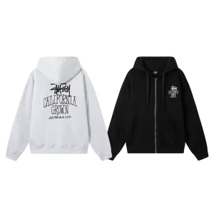 Reps Luxury Stussy Jacket Ash Eva Cotton Pure Fleece Streetwear Exquisite Tailoring Plastisol Printing