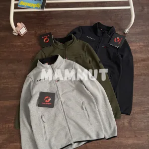 Designer AAA Mammut Coat Red Fleece Autumn Winter Early Zippered Pocket