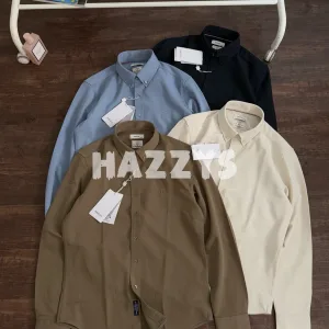High Quality Hazzys Shirt Blue Wool Blend Spring Autumn Winter