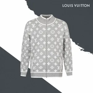 Designer Louis Vuitton Coat Ash Cotton Fine Wool Cashmere Jacquard