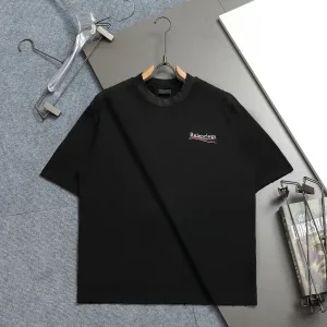 High Quality Balenciaga Short Sleeves Red Embroidery