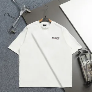 High Quality Luxury Balenciaga Short Sleeves Red Embroidery