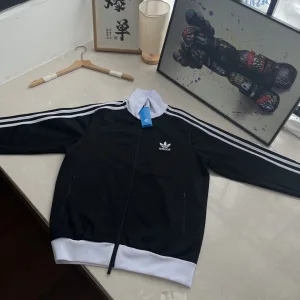 Luxury Adidas Jacket Red Street Style Autumn Early Color Blocking
