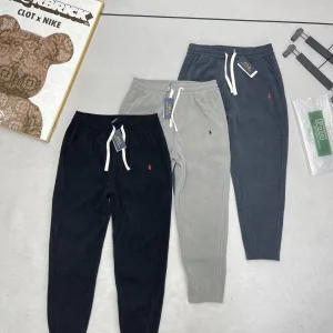 AAA Ralph Lauren Long Pants Red Fleece Corduroy Winter Embroidery