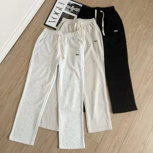 Super Clone Luxury Lacoste Sweatpants Red Cotton Side Pockets