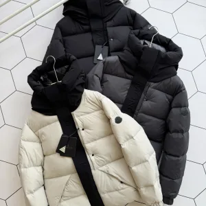 Luxury Moncler Jacket Black Neutral Goose Down Duck Nylon Relaxed Fit