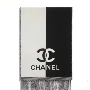 Designer Luxury Chanel Shawl Ash Cashmere Jacquard
