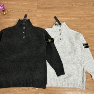 Super Clone Stone Island Hoodies Red Wool Lace Exquisite Workmanship Street Style Embroidery