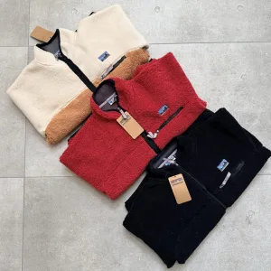 Luxury Patagonia Coat Ash Wool Lambswool Fleece Mesh Three-Layer Composite Fabric Delicate And Soft To The Touch Professional Outdoor Windproof Autumn Winter Warm