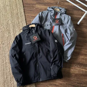 AAA Mammut Jacket Red Cotton Polyester Winter Zippered Pocket