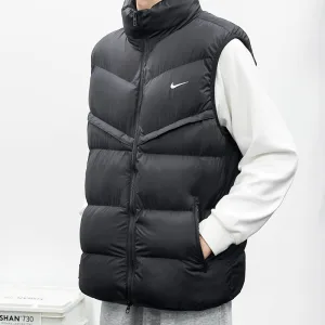Reps Nike Outerwear Blue Cotton Down Fleece Autumn Winter And