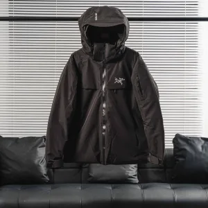 Luxury Archaeopteryx Jackets Red Gore-Tex Goose Down Adhesive Mesh Winter Embroidery Zippered Pocket