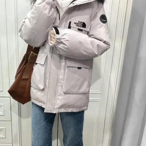 High Quality The North Face Coat Red Duck Down Mesh Lace Outdoor Windproof High-End Quality Autumn Winter And