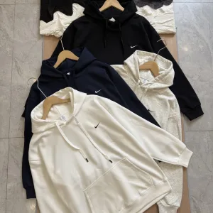 AAA Super Clone Nike Hoodie Red Cotton Fleece Autumn Winter And Even Stitching Embroidery 3D