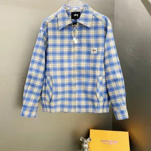 Super Clone Designer Stussy Coat Red Cotton Satin Patch