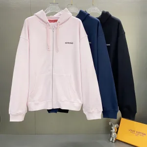 Luxury High Quality Supreme Hoodie Red Cotton Fleece Brushed Fabric Embroidery