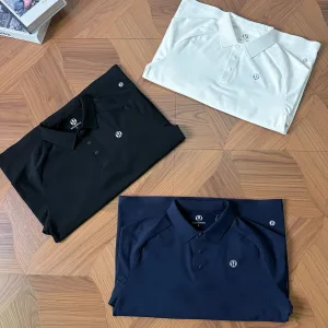 Reps Lululemon Polo Shirt Silver Fleece Quick-Drying Fabric Exquisite Workmanship Simple Style Autumn Winter And Warm