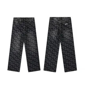 High Quality Chrome Hearts Jeans Ash Eva Jacquard Denim Understated Luxury Style Leather Patch