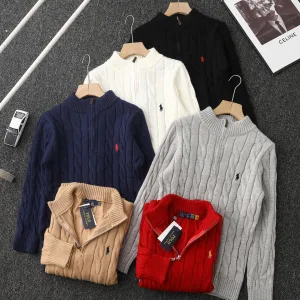 High Quality Super Clone Ralph Lauren Sweater Red Simple And Versatile Easy To Match Winter